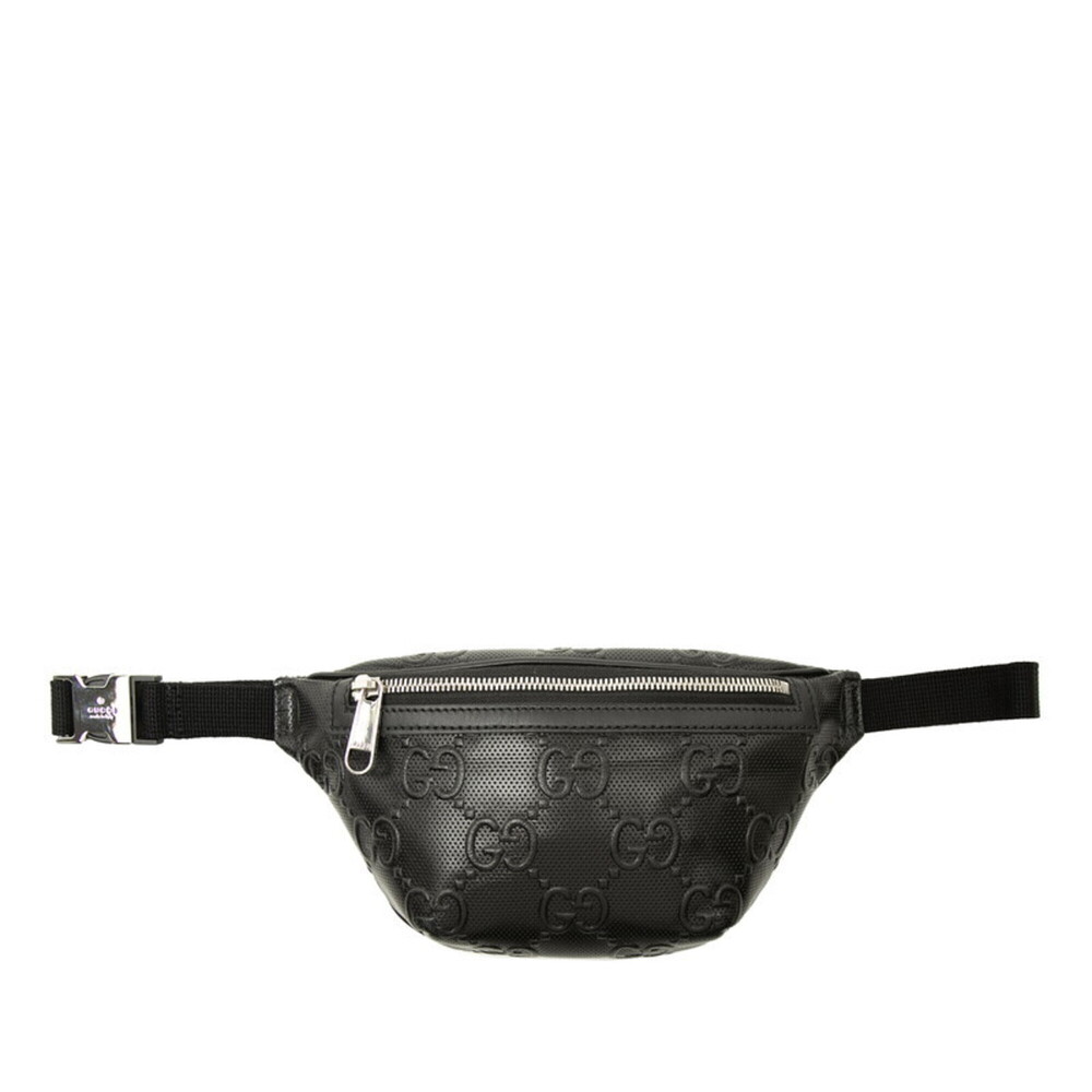 GUCCI Authentic Black Leather Fanny Pack